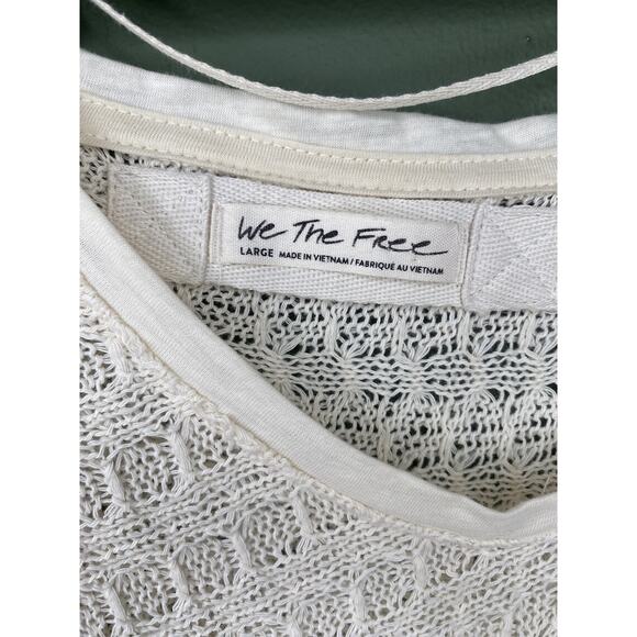 We The Free Sweater Womens Large Thien Hacci Oversized Slouchy Coastal Open Knit - Picture 4 of 8